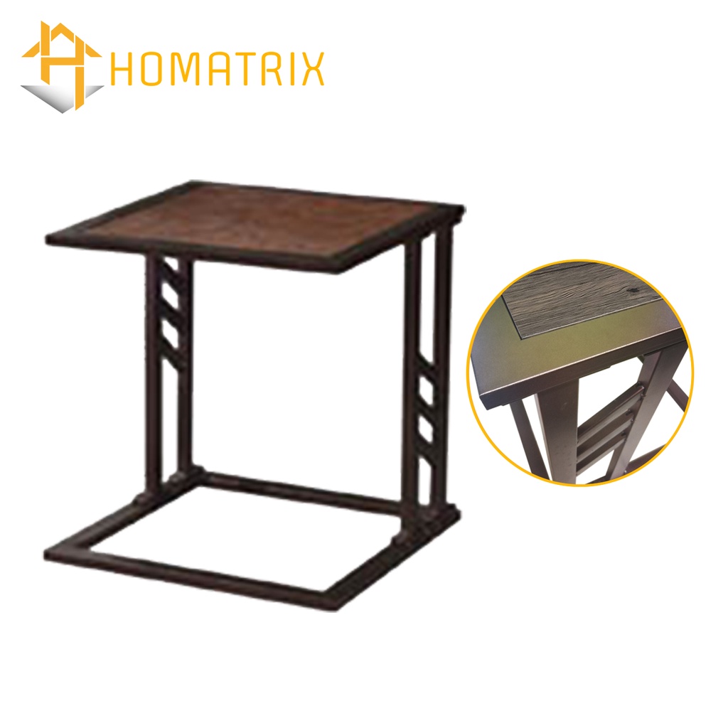 Side Table Modern Nordic Minimalist Design Metal Wooden Coffee Table ...