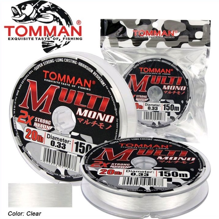 2X STRONG) 150M TALI TANGSI TOMMAN MULTI MONO (8-50lb) MONOFILAMENT FISHING  LINE WITH SUPER STRONG MATERIAL QUALITY