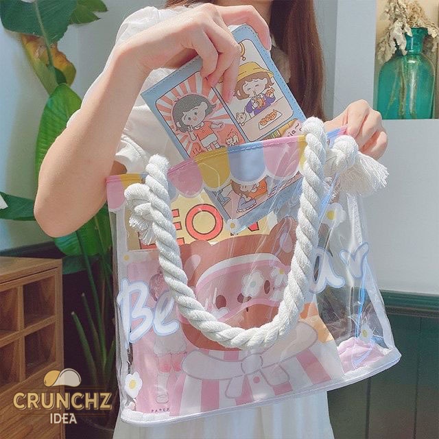 Ins Beach Bag / Cute Beach Bag / Transparent Bag / PVC Bag / Swimming