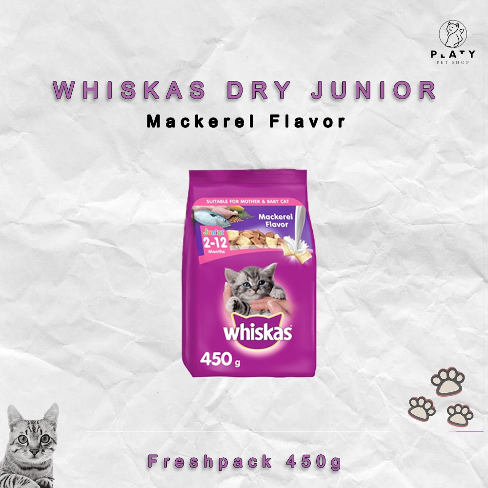 Whiskas Dry Junior Mackerel 450gr Dry Cat Feed Food Cat Dry Food