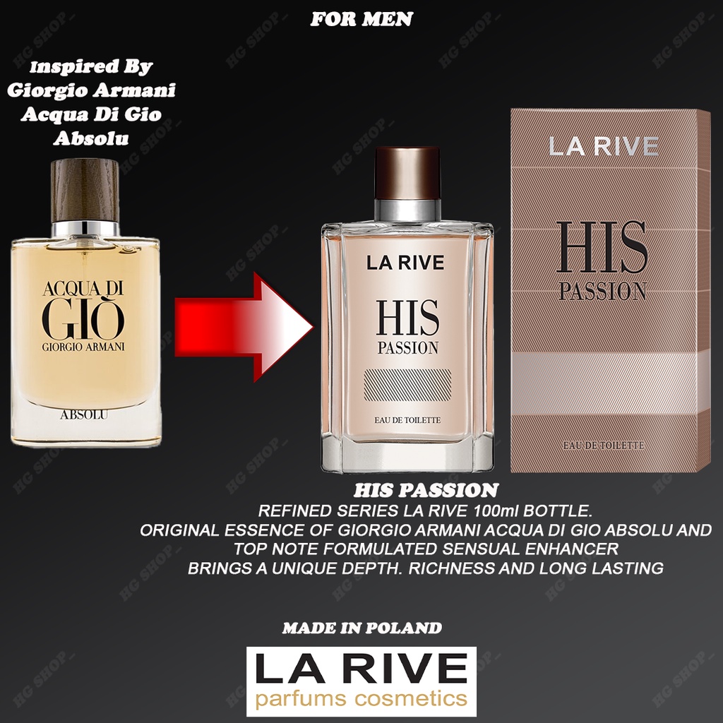 PERFUME LA RIVE HIS PASSION EDT 100ml (ORIGINAL) Shopee Malaysia