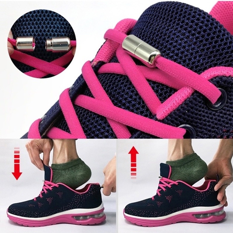 Elastic Laces Clasps Metal Capsule Lock Buckles No Tie Shoelaces