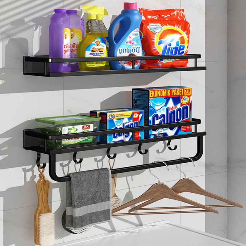 YUN JIE YA Black Bilik Air Bathroom Rack Shelf Shampoo Toilet Shelves ...