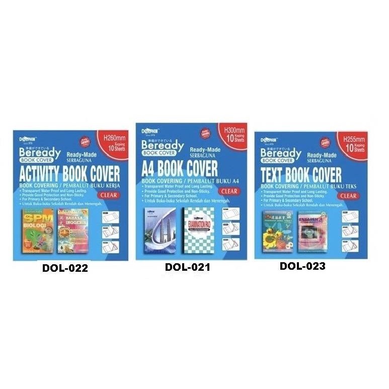 Dolphin Self Adhesive ReadyMade Book Wrapper/Book Cover (10 Sheets per