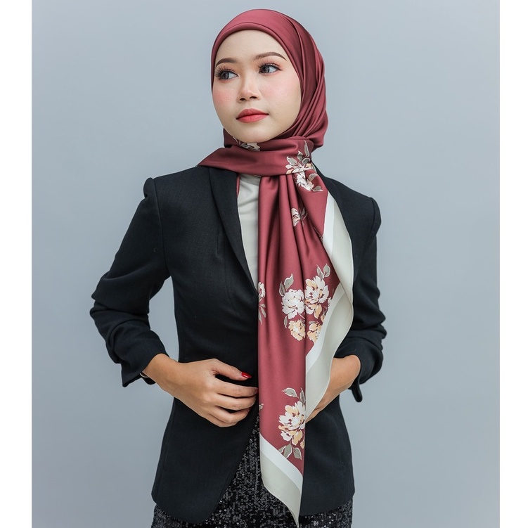 ZEFA Premium Tudung Bawal Satin Silk Printed Hijab Corak Bidang 45 ...