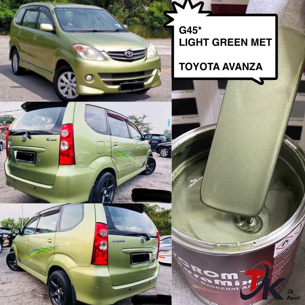 G45* LIGHT GREEN MET TOYOTA AVANZA 2K PAINT/FAST DRY/CAR PAINT/CAT