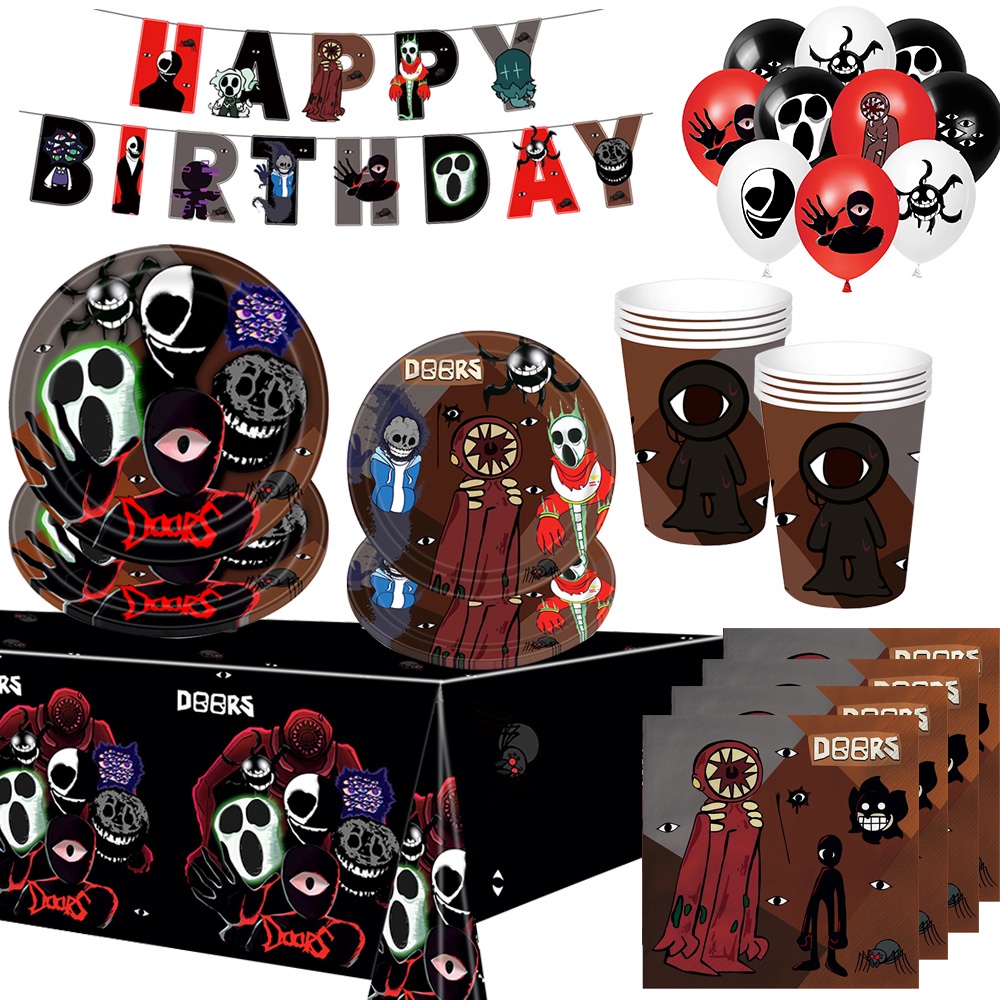 Doors Robloxs Figure Theme Birthday Party Decorations Tableware Cake ...