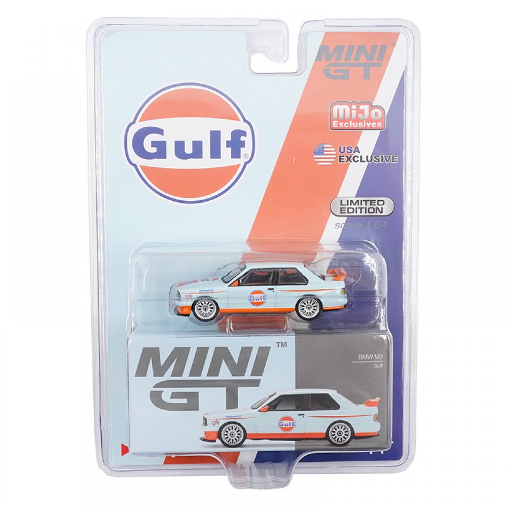 BMW M3 E30 Gulf 1:64 Mini GT diecast scale miniature car