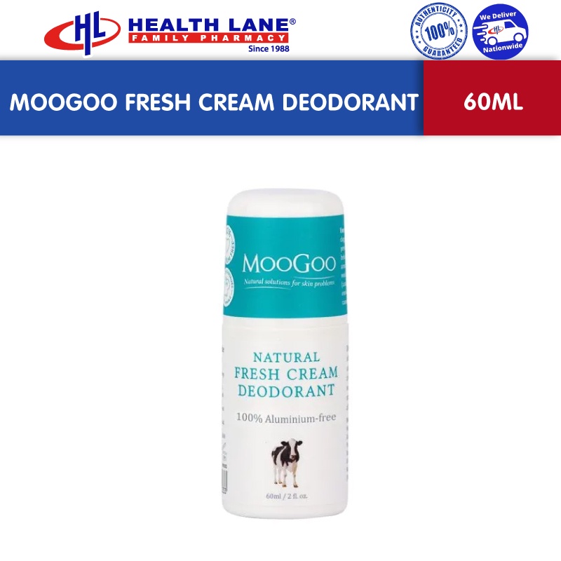 MooGoo Fresh Cream Deodorant – Aluminiumfrei, 60 Ml, Mit Natürlichen Inhaltsstoffen, Für Sensible Haut
