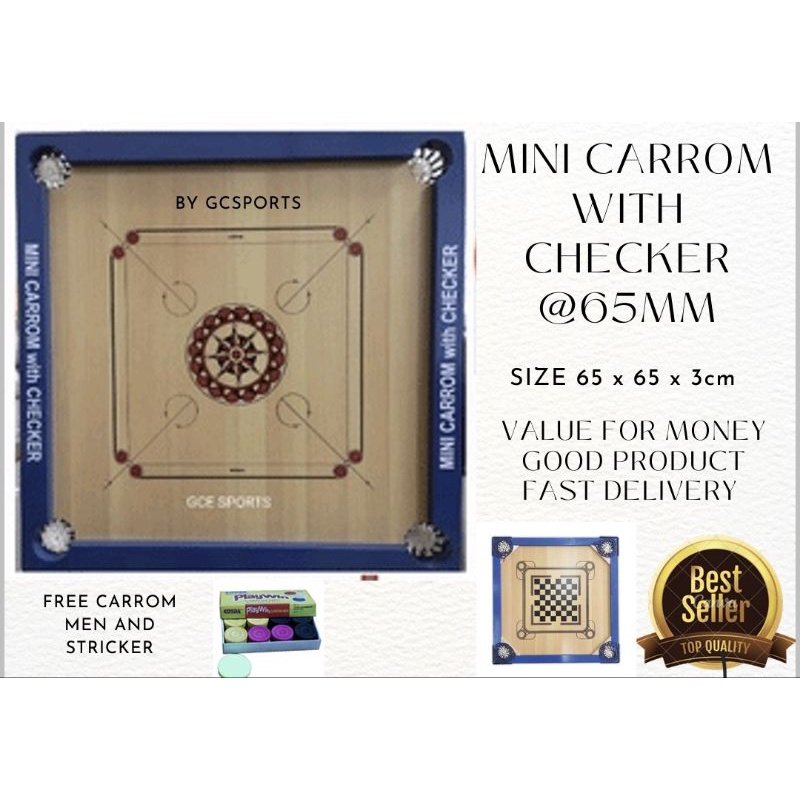 Mini Carrom with checker (blue) | Shopee Malaysia