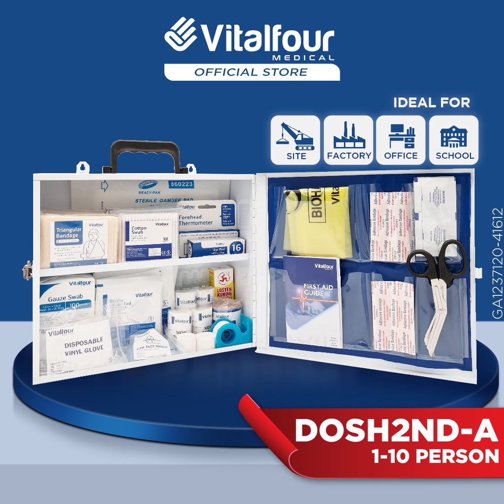 VitalFour DOSH2ND Workplace First Aid Kit by DOSH (BOX A,B,C) Shopee