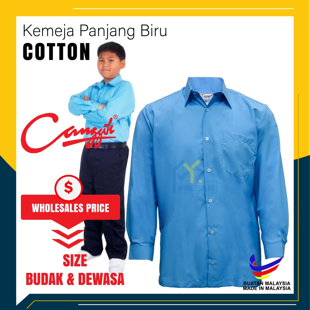 ORIGINAL CANGGIH / KEMEJA PENGAWAS LENGAN PANJANG BIRU ( BAJU KEMEJA ...