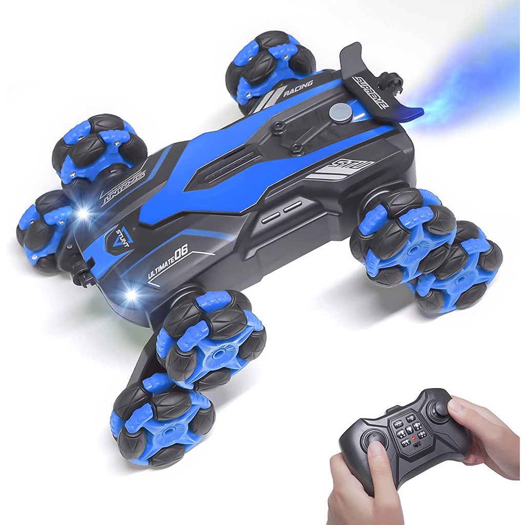 Remote Control 360° Rotating Eight Wheels Drift Spray Stunt Car Toy ...