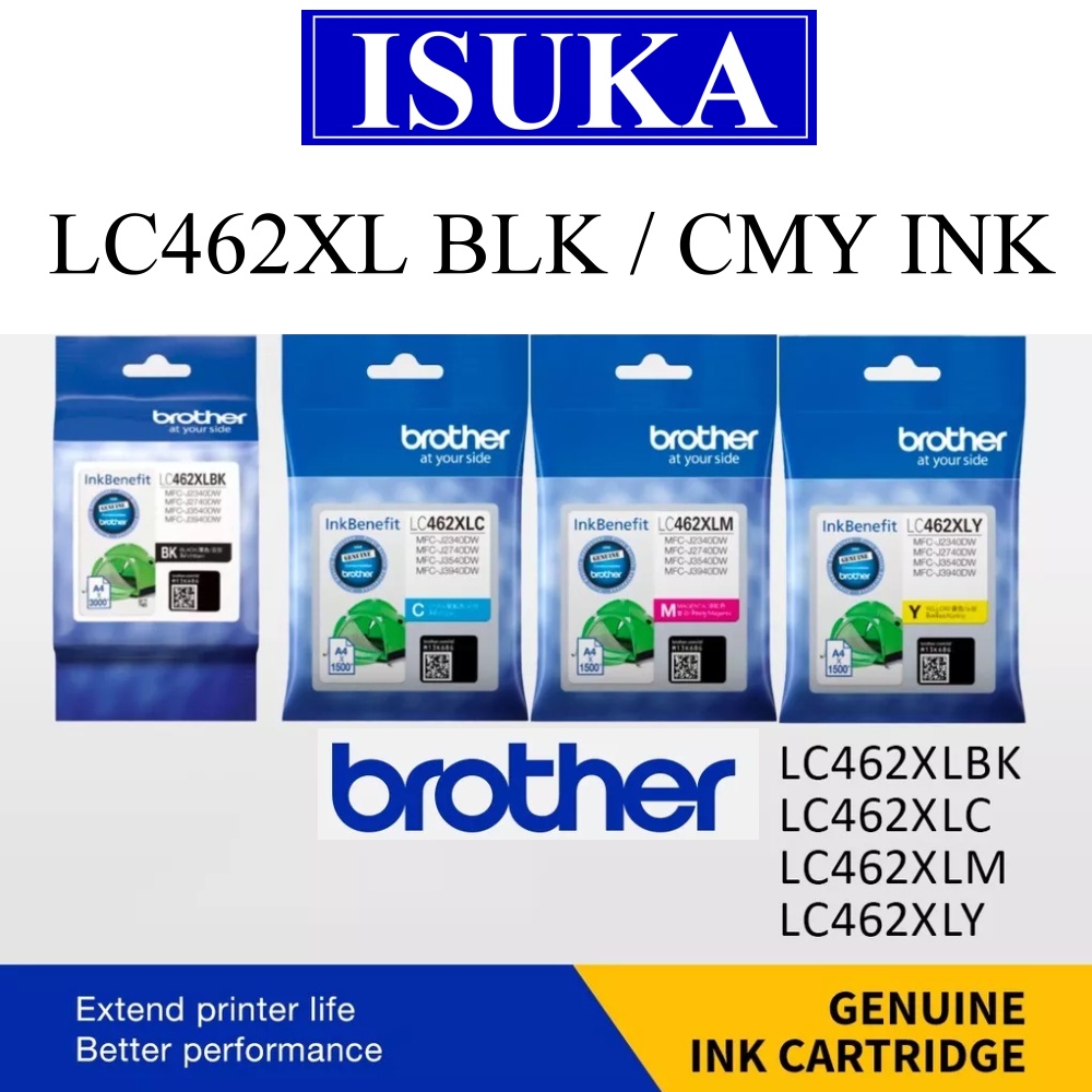 BROTHER 462XL LC-462XL / LC462XL BLACK/MAGENTA/YELLOW INK CARTRIDGE ...