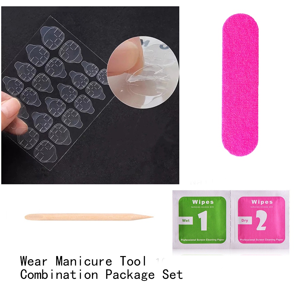 Jelly Glue Stick Nail File Wooden Alcohol Cotton Fake Nails Piece Wear ...