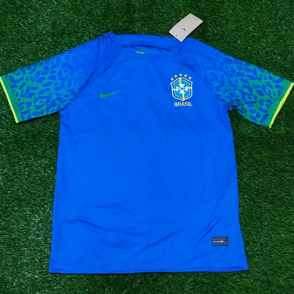 PRIA Jersey Men Teamnas BRAZIL AWAY WORLD CUP Qatar 2022 Blue PREMIUM Import HQ XXL Futsal