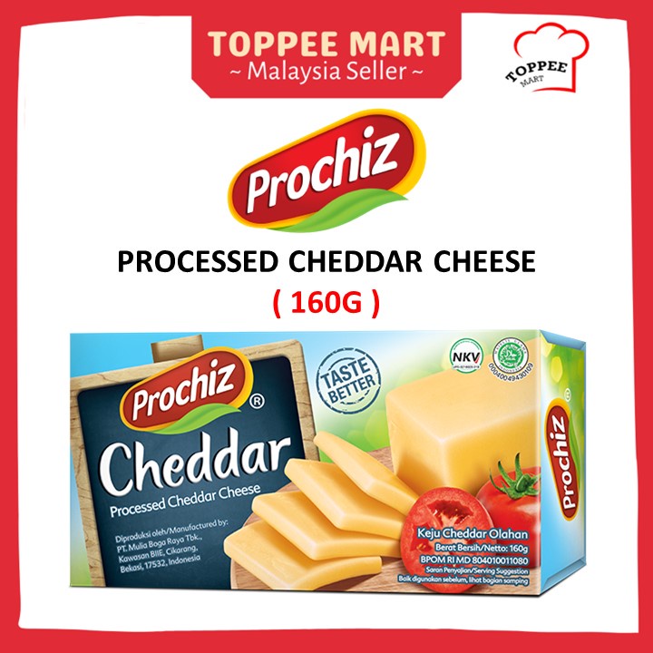 PROCHIZ Cheddar 160g Keju Cheddar Processed Cheddar Cheese | Shopee ...