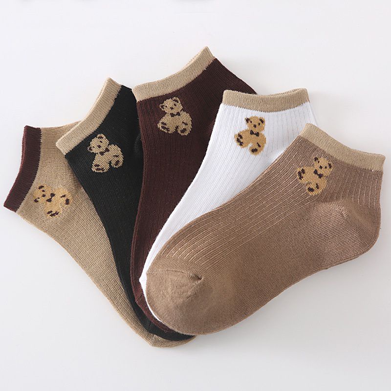 MATA Socks Men Women Ankle Pattern Cute Bear New Korean | Shopee Malaysia