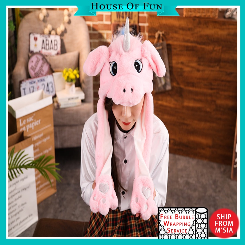 TikTok Bunny Hat Unicorn Hair Band Cute Rabbit Ear Cap Topi Kelinci