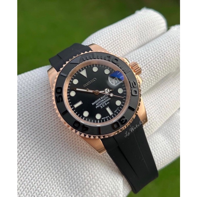 seiko modify yacht master rose gold