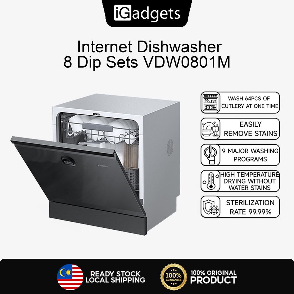 Xiaomi Mijia Dishwasher 8 Dip Sets VDW0801M 70 Degrees High