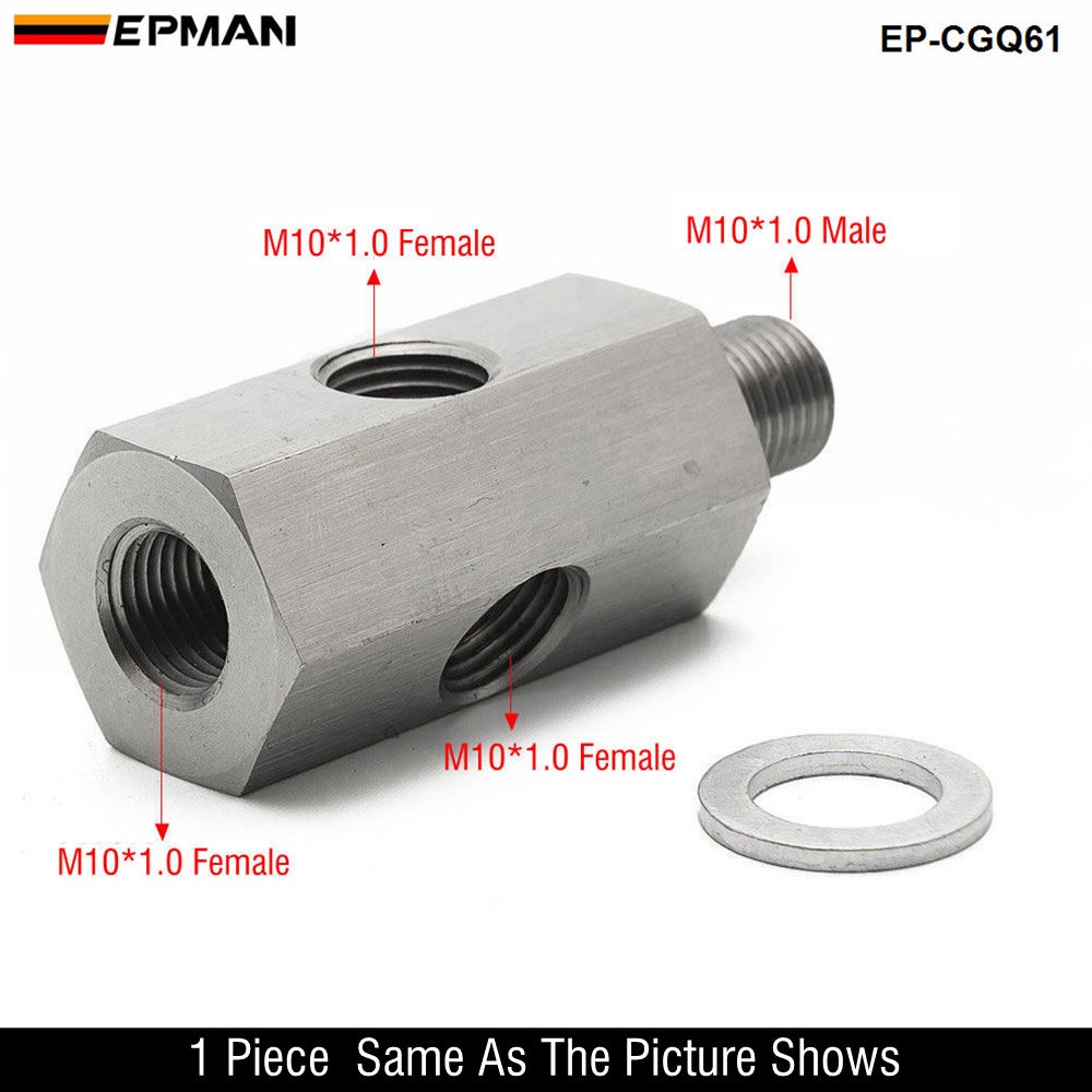 Epman Oil Pressure Sensor Tee Adapter Turbo Supply Feed Line Gauge Stainless Steel Npt