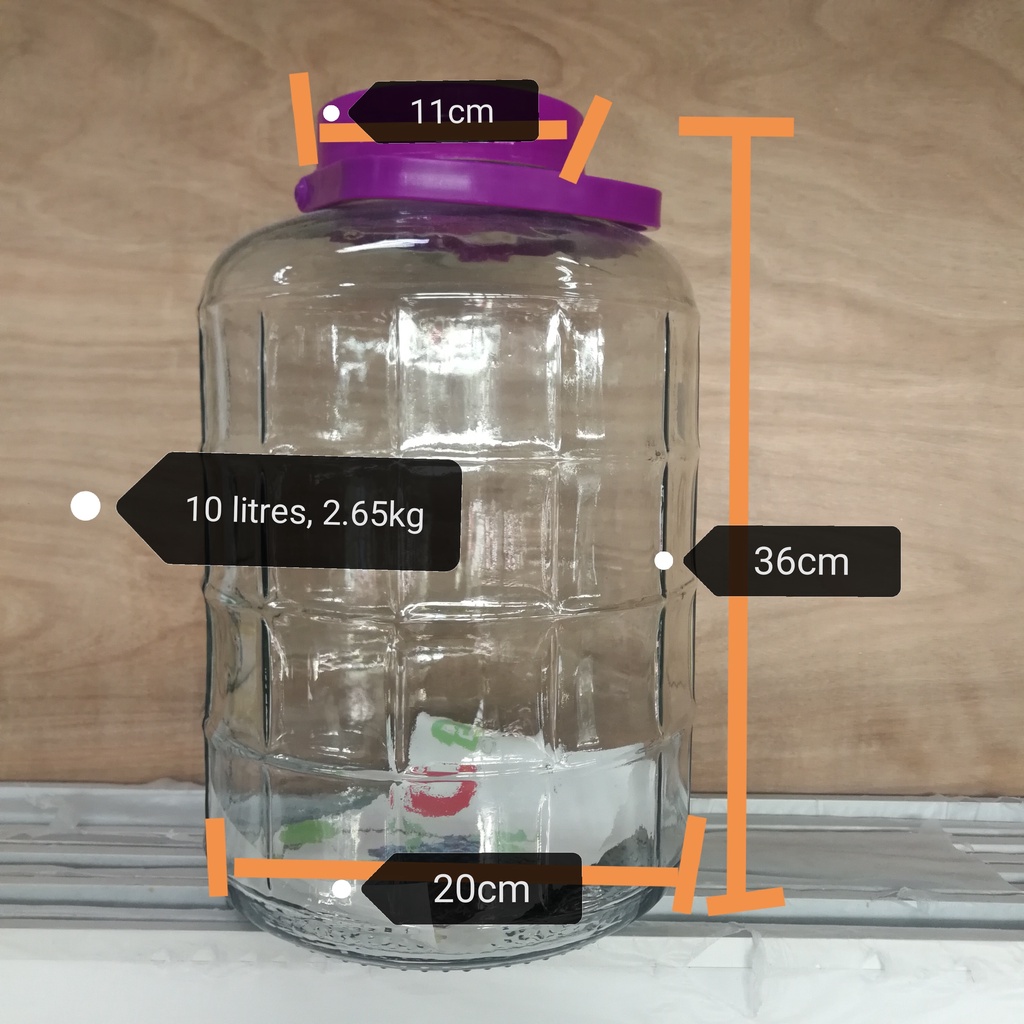 GLASS bottle container 10 litres /BALANG KACA ketat Udara 10 litres ...