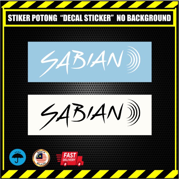 SABIAN DECAL STICKER. SABIAN CYMBALS. SABIAN LOGO. DRUM SET. DRUM STICK ...