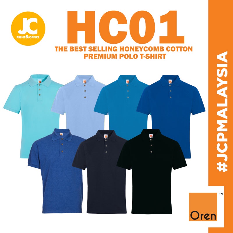 JCP x OREN SPORT The Best Selling Honeycomb Polo T Shirt HC01 Unisex Cotton Polyester Plain Polo Tee T Shirt Group A