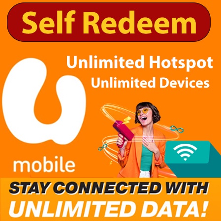 [Self Redeem] U mobile unlimited hotspot and data sharing | Shopee Malaysia