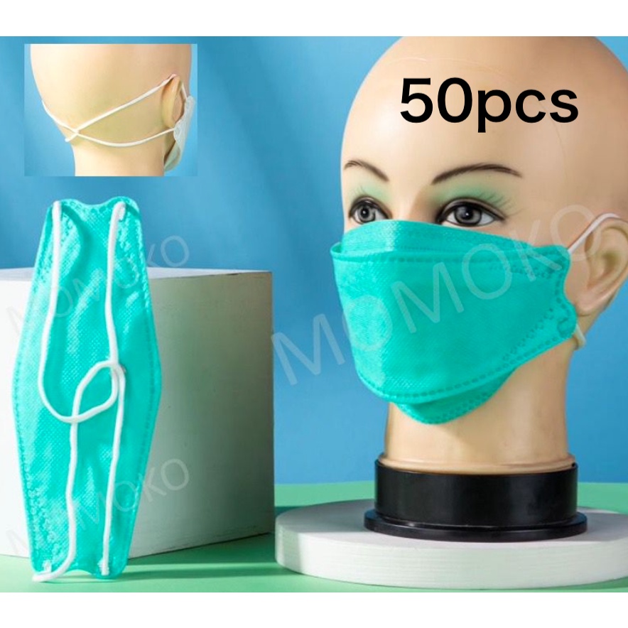 50pcs Mask 3ply kf94 Face Mask Hijab Mask Head Loop Headloop Mask Adult