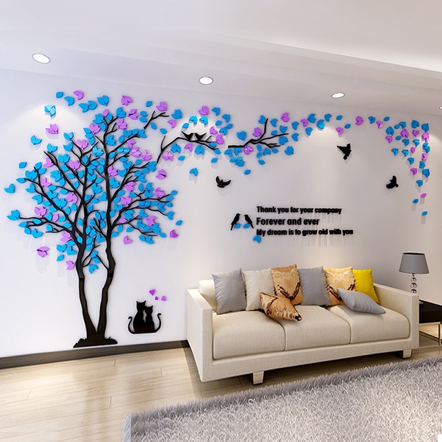 【DAORUI】Super large tree wall sticker Acrylic wall sticker 3D crystal ...