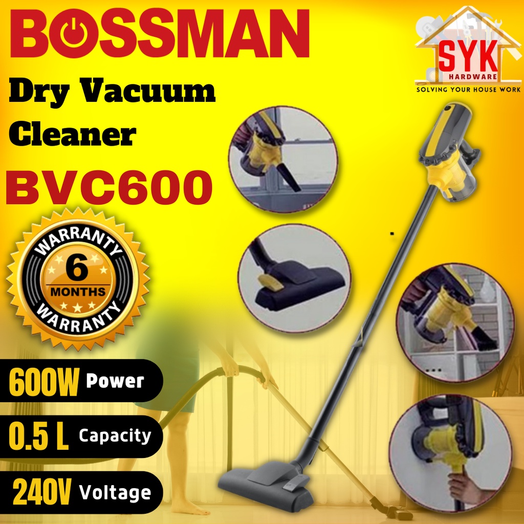 SYK Bossman BVC600 Dry Vacuum Cleaner Machine Vacuum Cleaner Heavy Duty Home Appliances Mesin