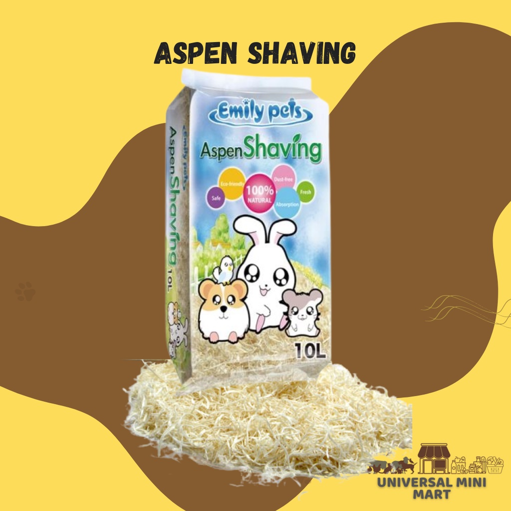 Emily Pets Aspen Wood Shaving 10L Hamster Bedding Pasir Hamster Habuk