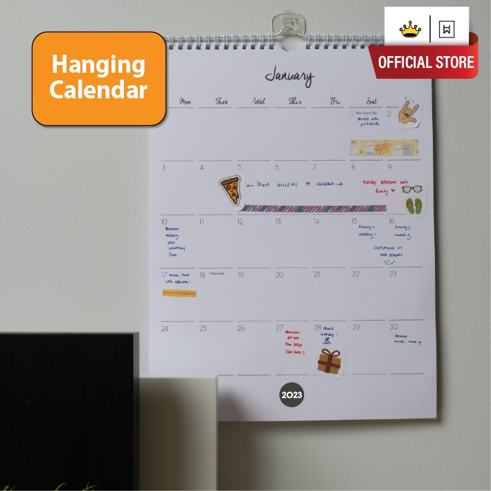 Handwriting 2025 Wall Hanging Calendar + Stickers Large Size MHC12