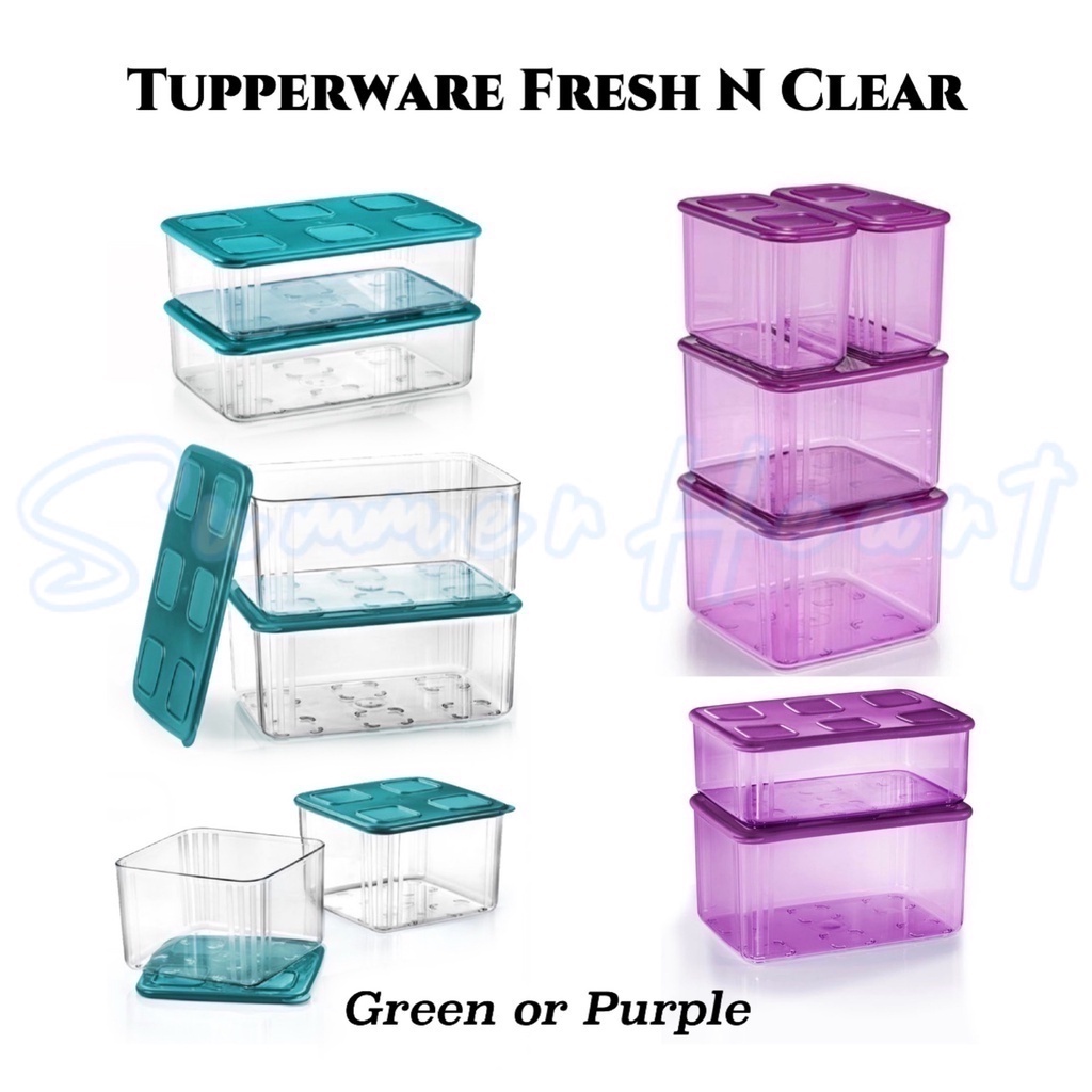 Tupperware Fresh N Clear Set - 715ml / 1.6L / 1.62L / 2.5L | Shopee ...