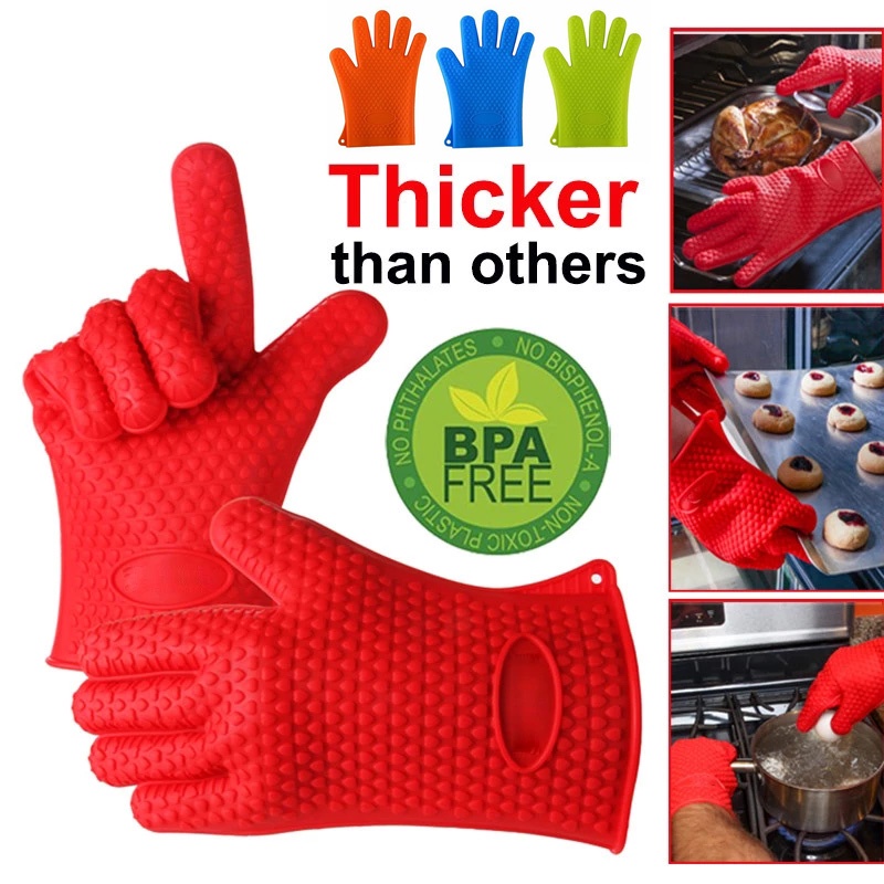 1pc Oven Heat Insulation Gloves, Thickened Non-slip Baking Kitchen