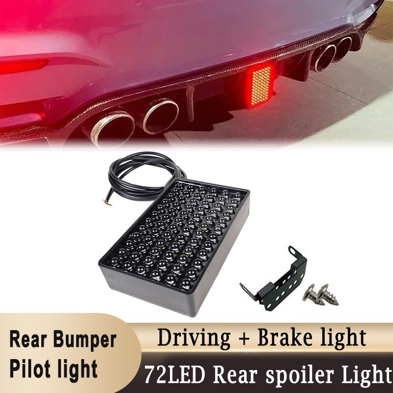 12V 72 LED Car Rear Bumper Flashing Light Rear Spoiler Driving Brake