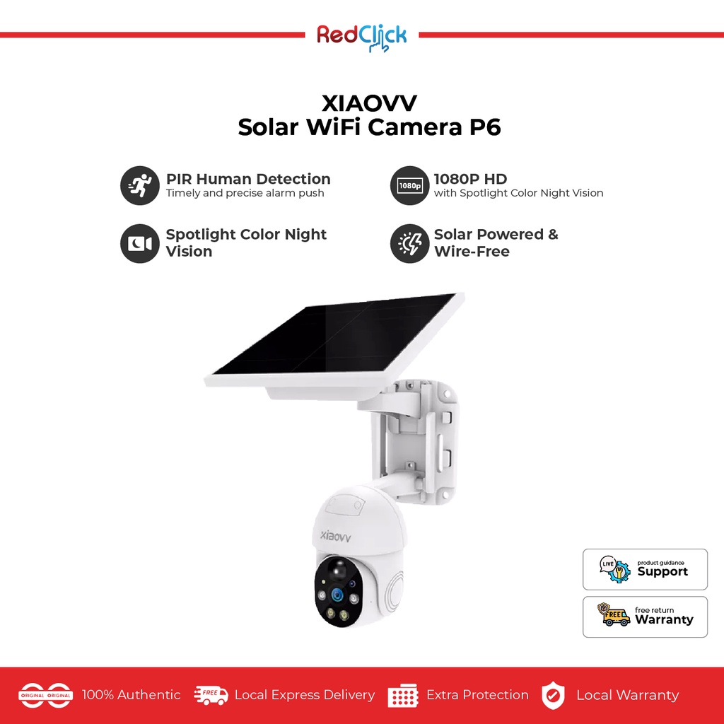 XiaoVV WIFI Smart CCTV IP Camera P6 WIFI/4G Solar-Powered Outdoor PTZ ...