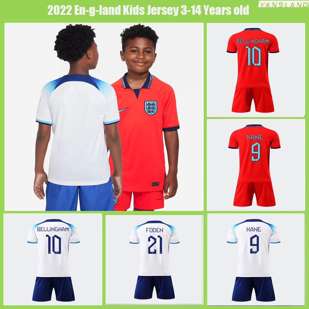 2022 World Eng land kids 3 15 years old jersey ENG LAND Children