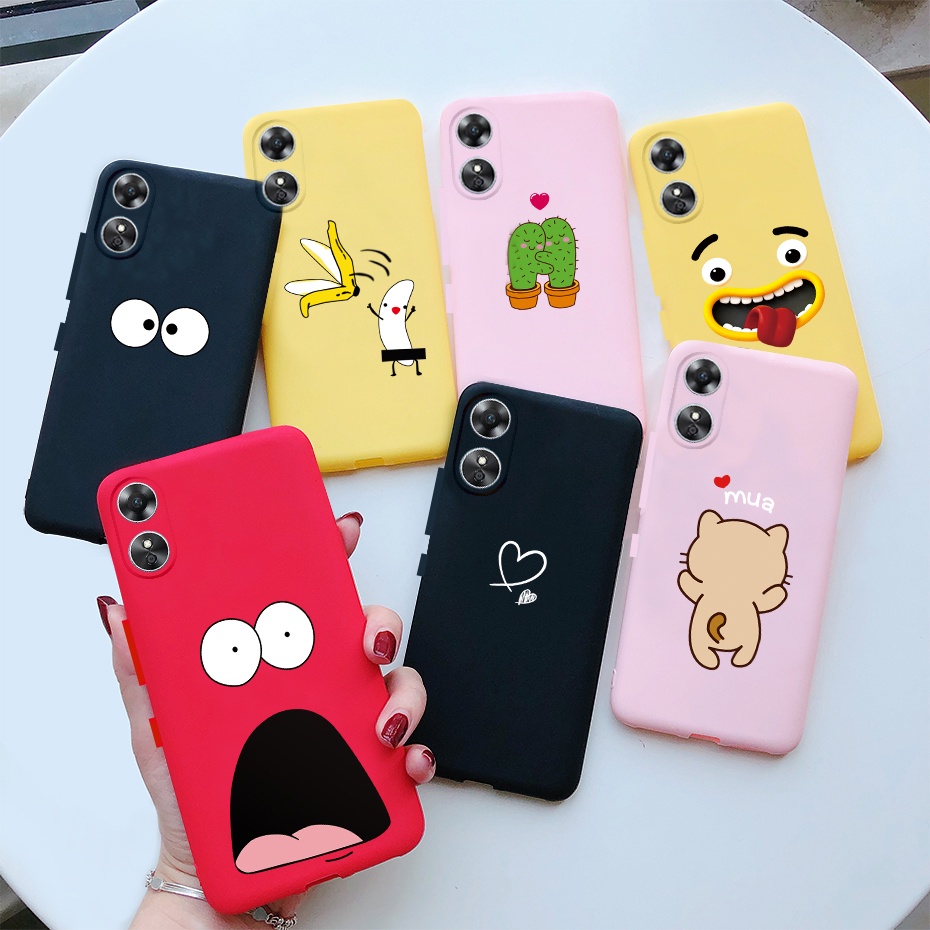 OPPO A17 CPH2477 2022 Cute Banana Cat Cactus Cartoon Jelly Phone Casing ...