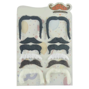 MSIA Ready Stock/ Classic Mustache 12 PCs Set Fake Beard Mustache ...