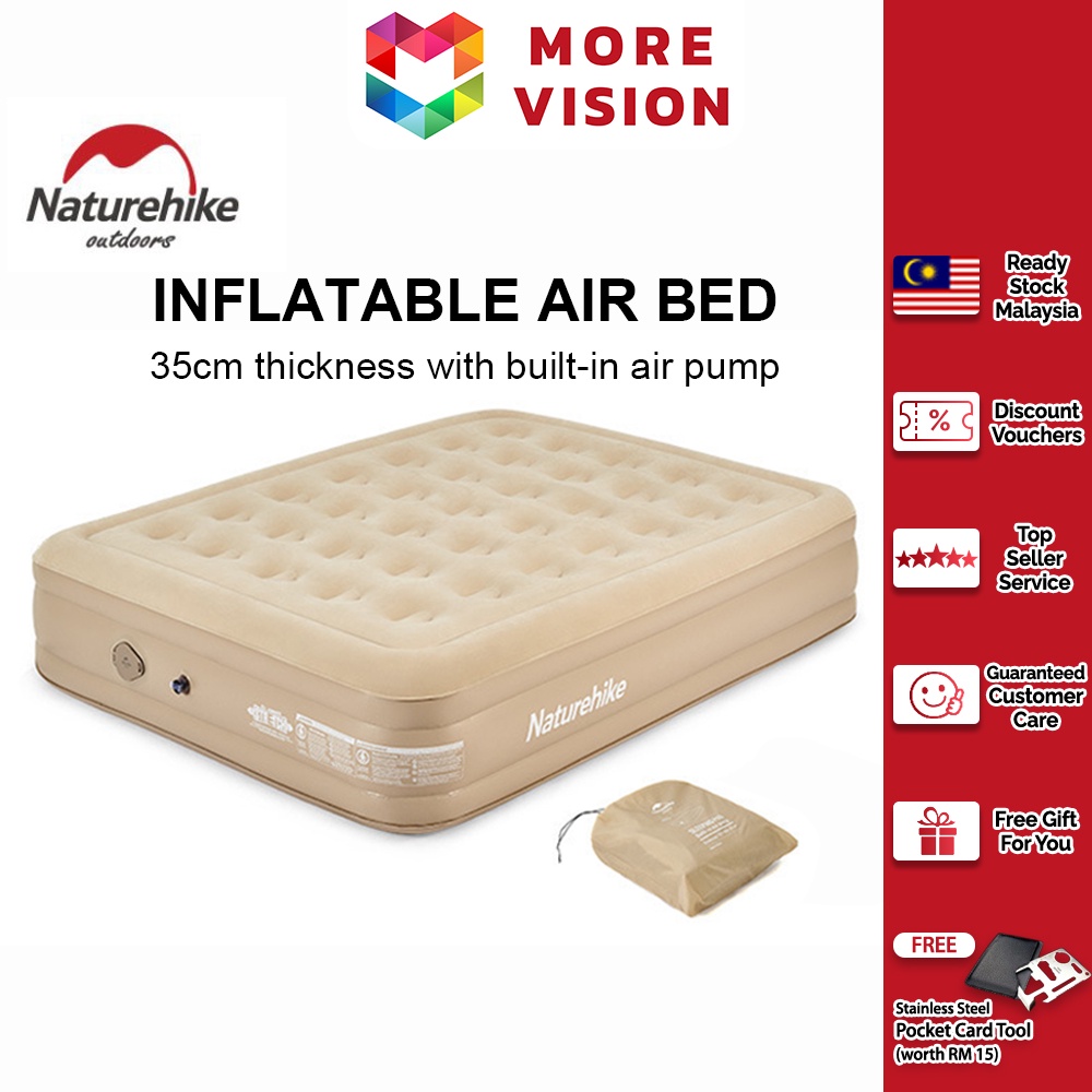 Naturehike Inflation Air Bed with Pump Single Double Mattress Inflatable Bag Outdoor Pad Camping