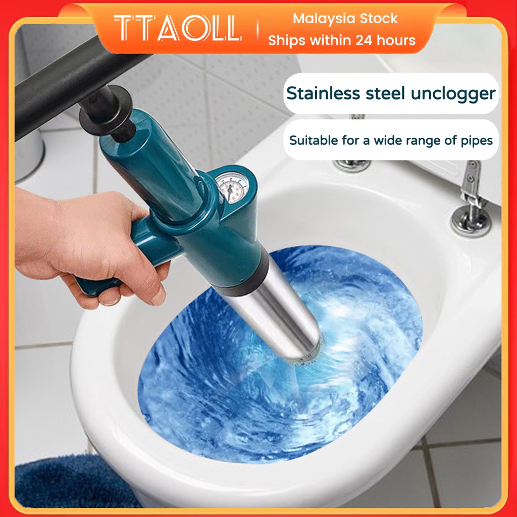 High Pressure Toilet Unblock a Shot,Toilet Plunger,Stainless Toilet Clog  Remover