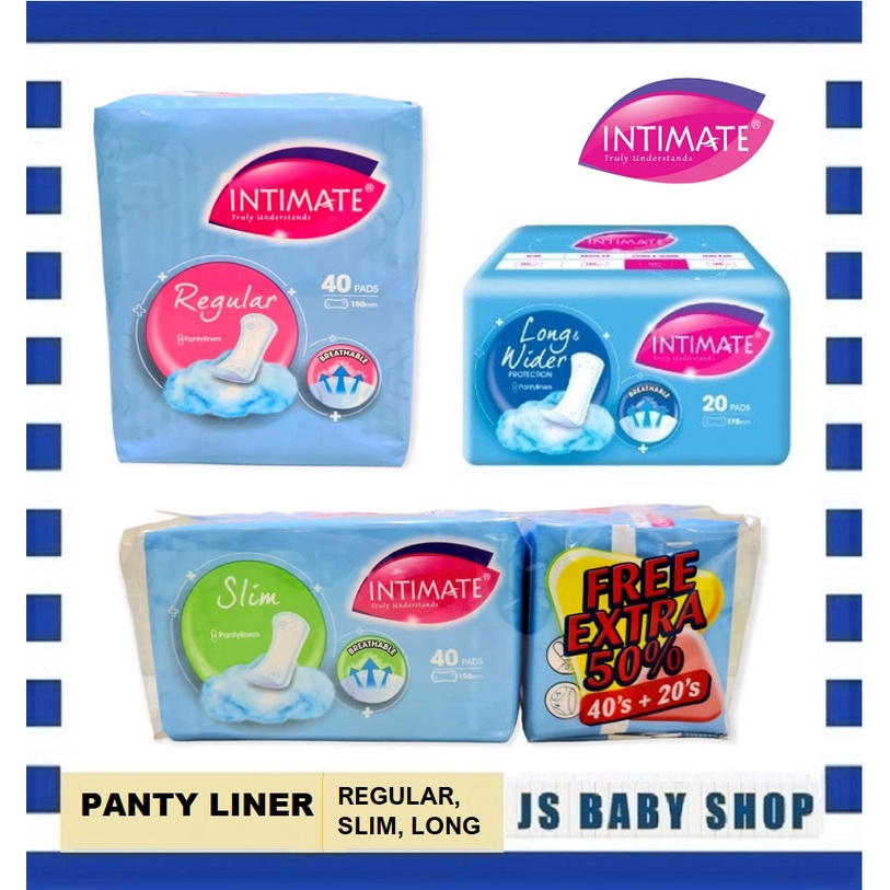 INTIMATE PANTY LINER SLIM (40 + 20 ) LONG 20'S Regular 40's mini pad