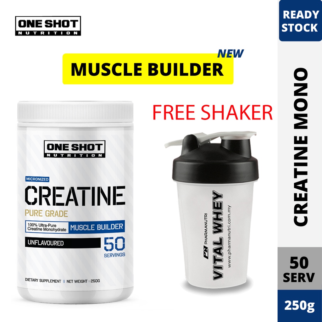 Micronized Creatine Monohydrate Powder (250g) 50 servings - One Shot ...