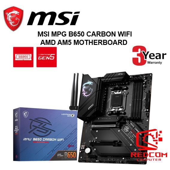 MSI MPG B650 CARBON WIFI SOCKET AMD AM5 ATX MAINBOARD | Shopee Malaysia