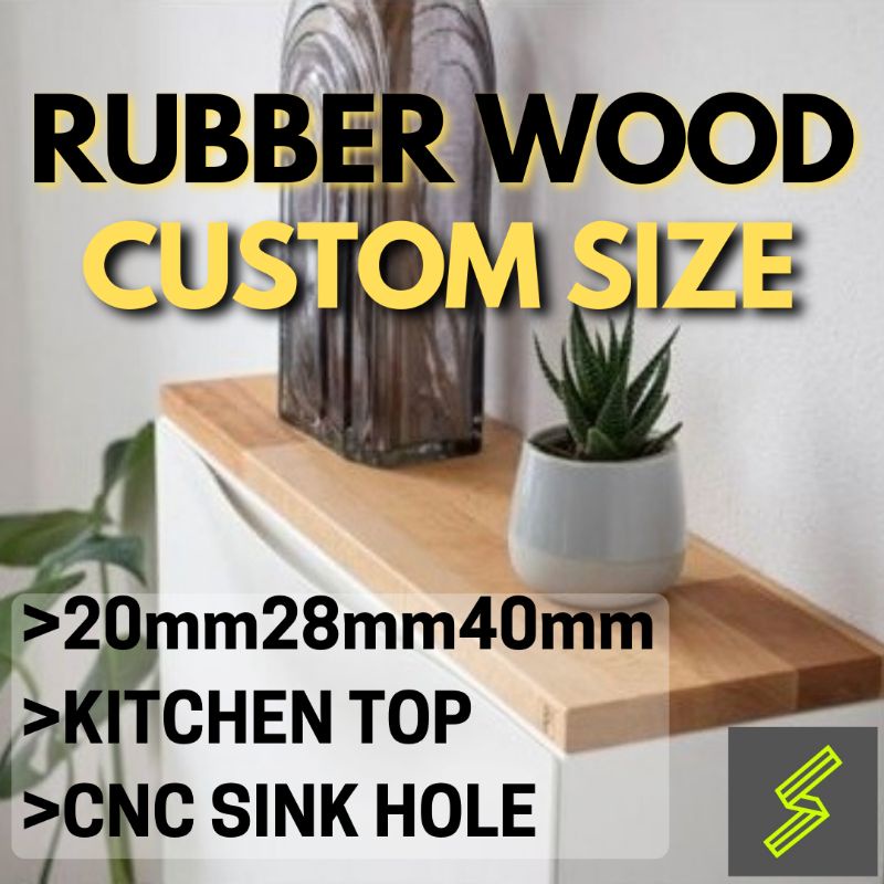 𝗦_𝗦𝗧𝗔𝗥 Ikea Trones Counter Top Solid Wood Decoration RubberWood
