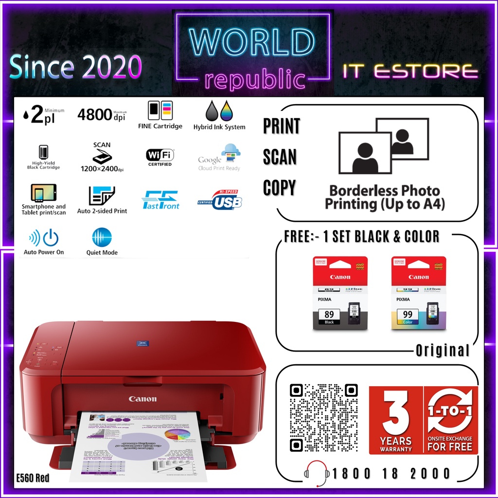 Canon Printer Wireless PIXMA E560 E560R All-In-One with Auto