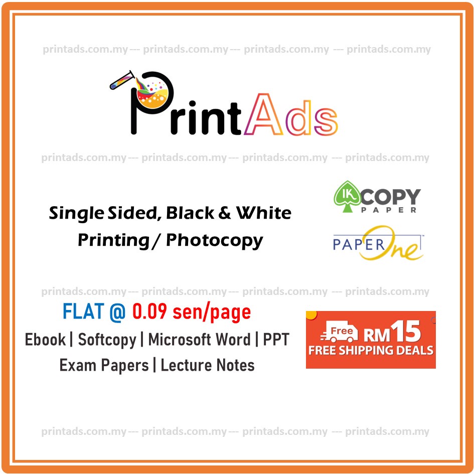 [Product B] Printing Service - (0.09sen/Page) Single Sided | A4 A5 ...